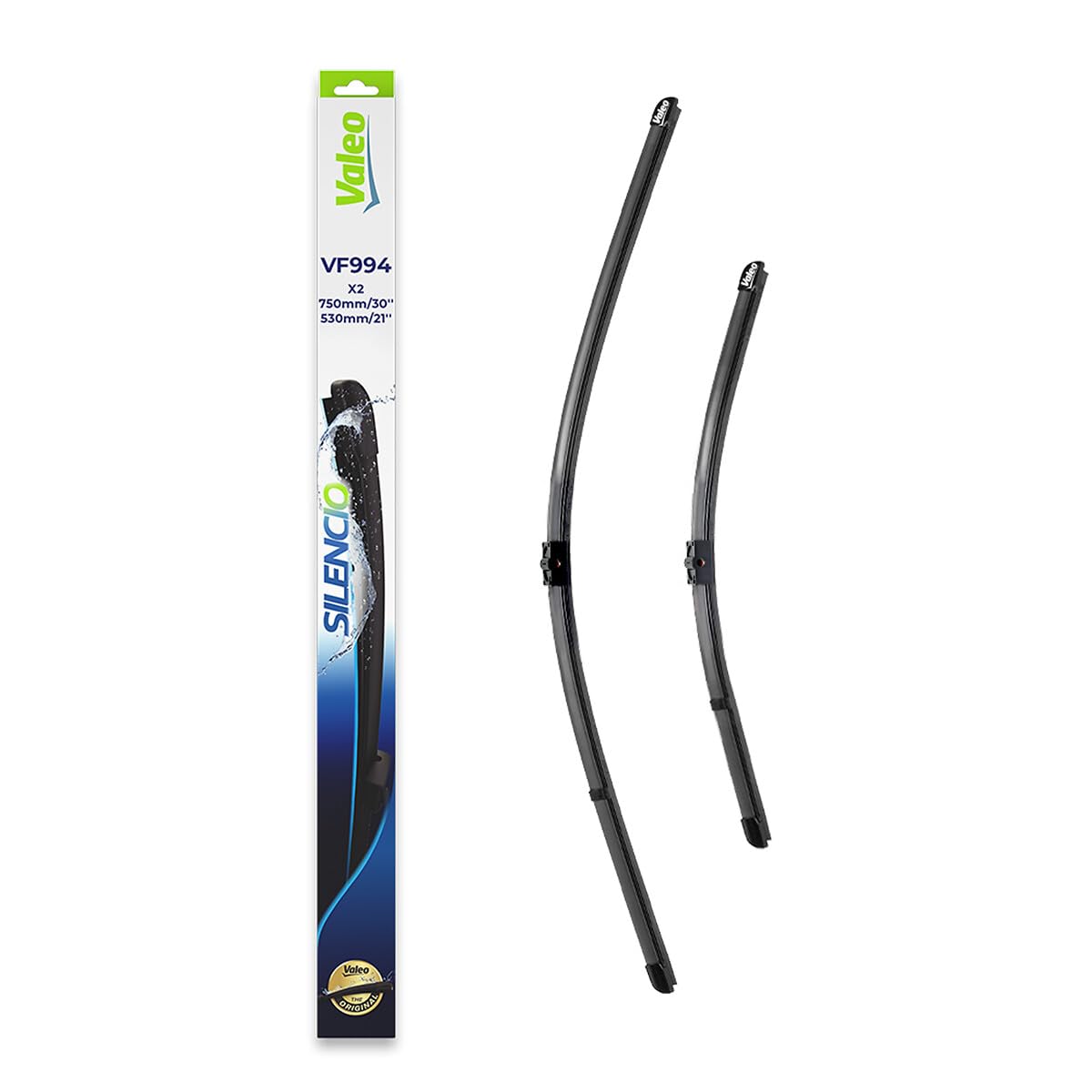 VALEO Silencio Wischer - VF994 - Leistungsstarke, hervorragende Sicht auf der Straße, einfache Montage - originale Flachblätter 750mm/530mm - Vorne - Set mit 2 Wischerblättern - 577994 VALEO Silencio Wischer - VF994 - Leistungsstarke, hervorragende Sicht auf der Straße, einfache Montage - originale Flachblätter 750mm/530mm - Vorne - Set mit 2 Wischerblättern - 577994 von VALEO