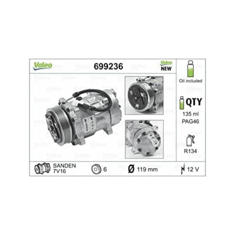 VALEO 699236 Kompressor, Klimaanlage von VALEO