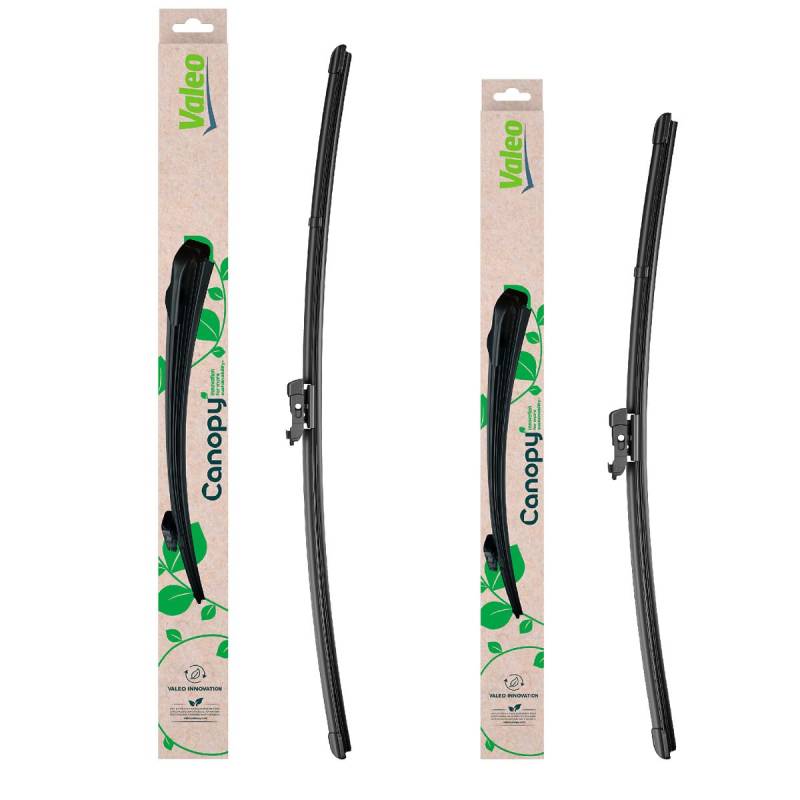 VALEO Canopy - Ein Wischerblatt Set hergestellt aus natürlichen und recycelten Materialien - CAN56+CAN46 - Vorne - Längen: 530mm+475mm - (2erPack) von Valeo