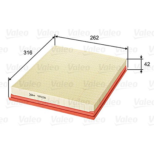 VALEO 585038 Luftfilter Motorfilter Ausgezeichnete Filtrationseigenschaften, Longlife Kapazität, exakt und einfach fit von Valeo