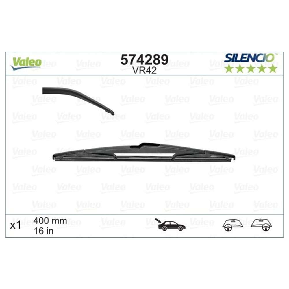 VALEO Silencio VR42 Wischerblatt 574289 Hecklänge: 400mm Set 1 Einheit (für Fahrzeuge links und rechts) von Valeo