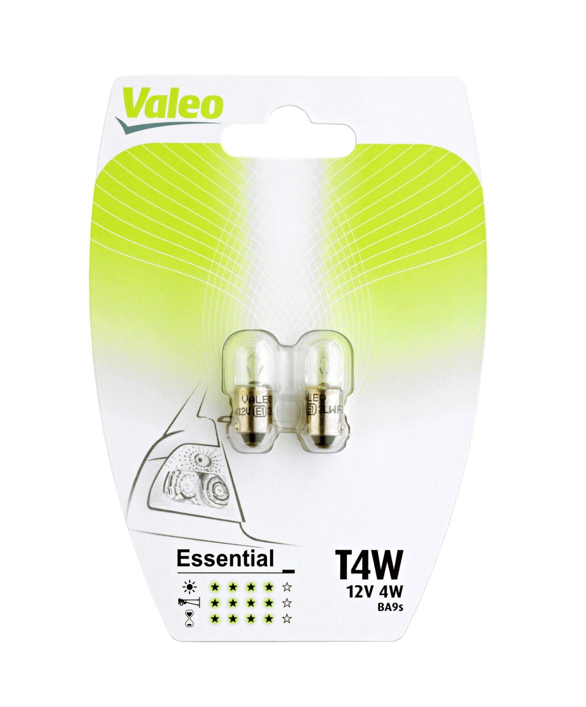 Valeo Halogen Glühlampe, T4W-Essential-Blister x2, 32130, Set of 2 von Valeo