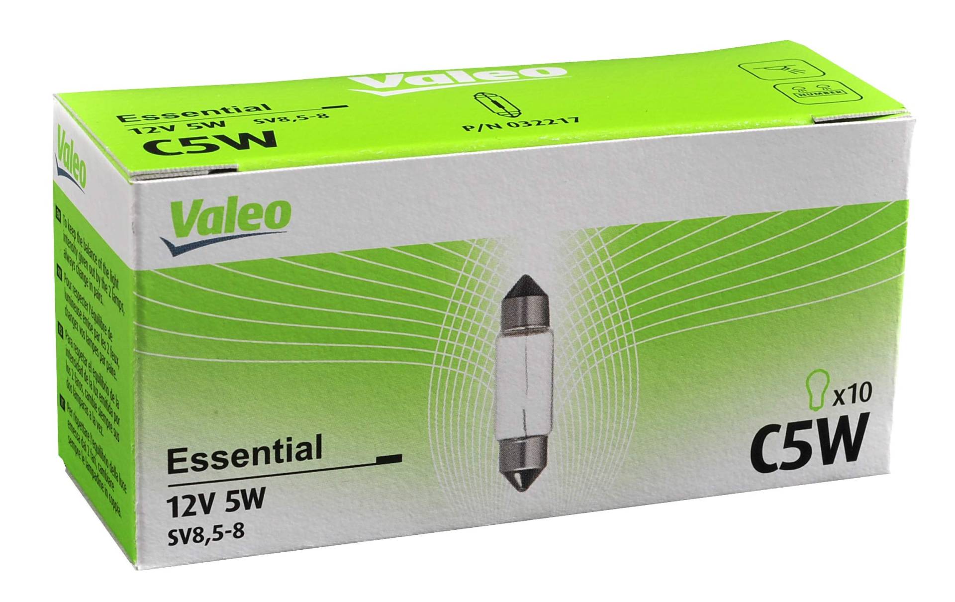 Valeo 32217 C5W Glühlampe Cardboard x10 Essential von Valeo