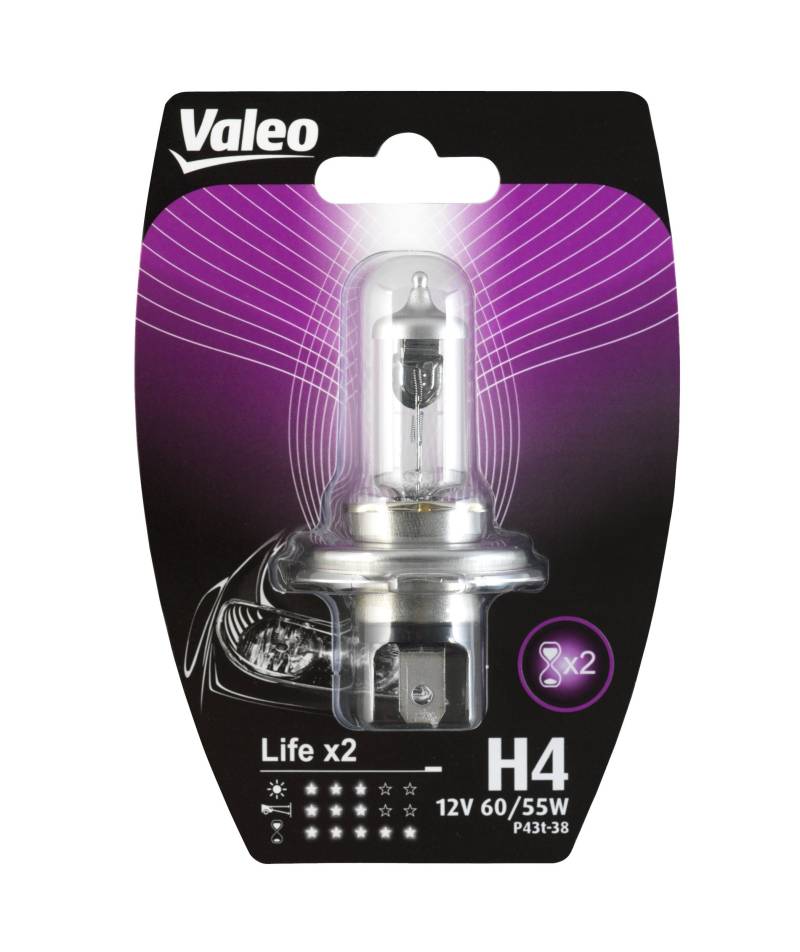Valeo Halogen Glühlampe, H4-Life x2-Blister x1, 32508 von Valeo