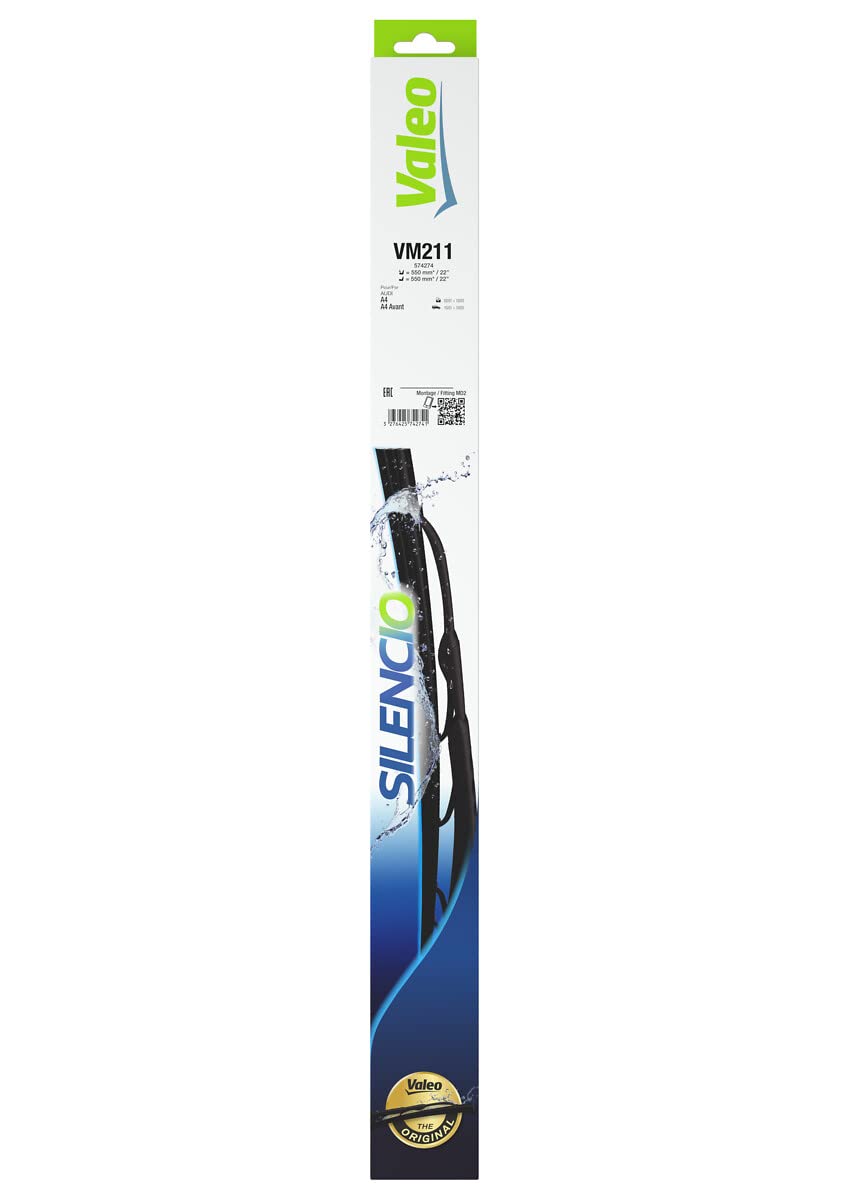 VALEO Silencio - VM211 - Set aus langlebigen und widerstandsfähigen Ganzjahres-Wischblättern für konventionelle Windschutzscheiben550mm/550mm - Vorne - Set mit 2 Wischerblättern - 574274 VALEO Silencio - VM211 - Set aus langlebigen und widerstandsfähigen Ganzjahres-Wischblättern für konventionelle Windschutzscheiben550mm/550mm - Vorne - Set mit 2 Wischerblättern - 574274 von Valeo