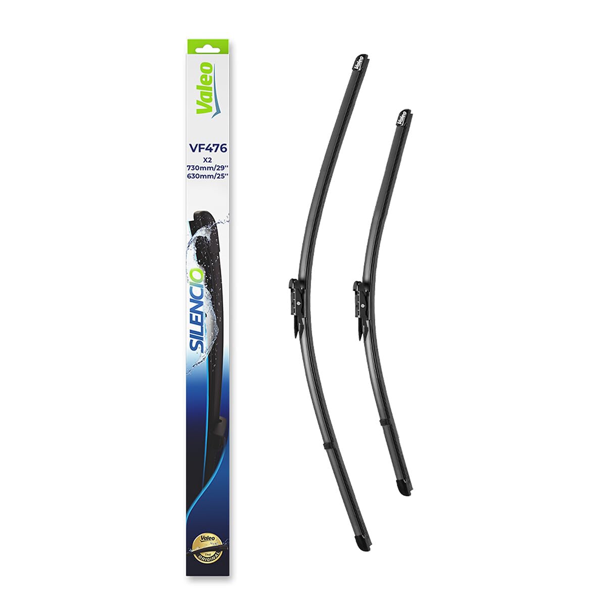 VALEO Silencio Wischer - VF476 - Leistungsstarke, hervorragende Sicht auf der Straße, einfache Montage - originale Flachblätter 730mm/630mm - Vorne - Set mit 2 Wischerblättern - 574676 VALEO Silencio Wischer - VF476 - Leistungsstarke, hervorragende Sicht auf der Straße, einfache Montage - originale Flachblätter 730mm/630mm - Vorne - Set mit 2 Wischerblättern - 574676 von Valeo