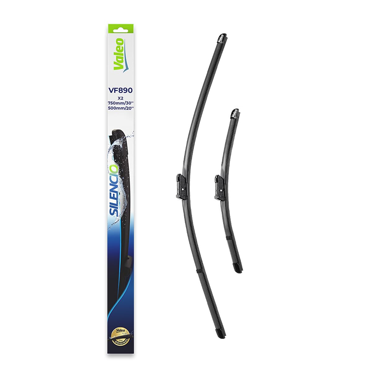 VALEO Silencio Wischer - VF890 - Leistungsstarke, hervorragende Sicht auf der Straße, einfache Montage - originale Flachblätter 750mm/500mm - Vorne - Set mit 2 Wischerblättern - 577890 VALEO Silencio Wischer - VF890 - Leistungsstarke, hervorragende Sicht auf der Straße, einfache Montage - originale Flachblätter 750mm/500mm - Vorne - Set mit 2 Wischerblättern - 577890 von Valeo SILENCIO