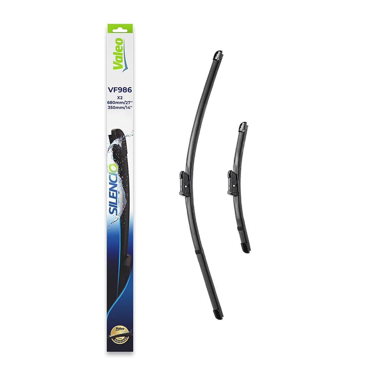 VALEO Silencio Wischer - VF986 - Leistungsstarke, hervorragende Sicht auf der Straße, einfache Montage - originale Flachblätter 680mm/350mm - Vorne - Set mit 2 Wischerblättern - 577986 VALEO Silencio Wischer - VF986 - Leistungsstarke, hervorragende Sicht auf der Straße, einfache Montage - originale Flachblätter 680mm/350mm - Vorne - Set mit 2 Wischerblättern - 577986 von VALEO