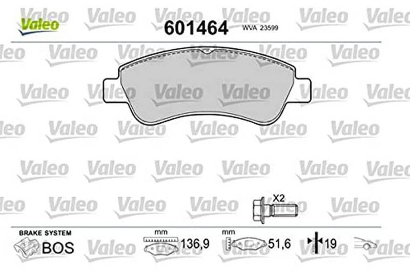 VALEO 601464 Bremsbelagsatz Scheibenfeststellbremse Bremsbelagsatz Scheibenbremse von Valeo