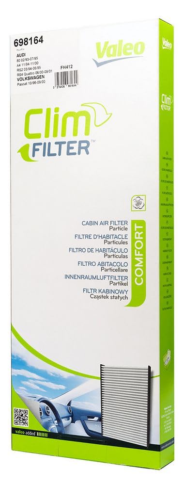 VALEO 698164 Filter, Innenraumluft ESSENTIAL Partikelfilter (Pollenfilter) Schutz vor Pollen, Staub und Bakterien von Valeo