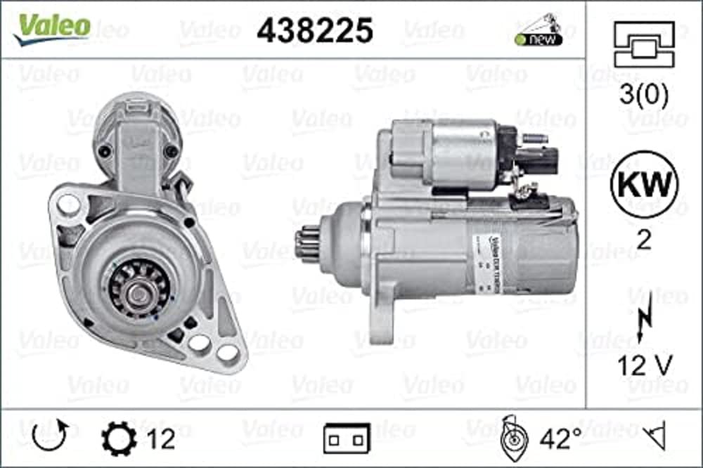 VALEO 438225 Starter Nennleistung: 2 kW Stop & Start: NO Zähnezahl: 12 zähne Spannung: 12 V Drehrichtung: ANTI CLOCKWISE VALEO 438225 Starter Nennleistung: 2 kW Stop & Start: NO Zähnezahl: 12 zähne Spannung: 12 V Drehrichtung: ANTI CLOCKWISE von Valeo