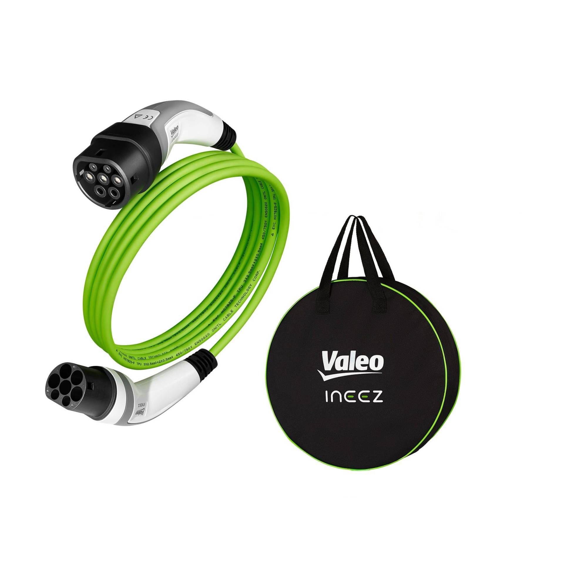 Valeo Ineez - 652102 - Ladekabel für Elektro- oder Plug-in-Hybrid-Fahrzeuge mit Transporttasche - Typ 2 auf Typ 2-3,7 kW - 5 Meter Valeo Ineez - 652102 - Ladekabel für Elektro- oder Plug-in-Hybrid-Fahrzeuge mit Transporttasche - Typ 2 auf Typ 2-3,7 kW - 5 Meter von Valeo