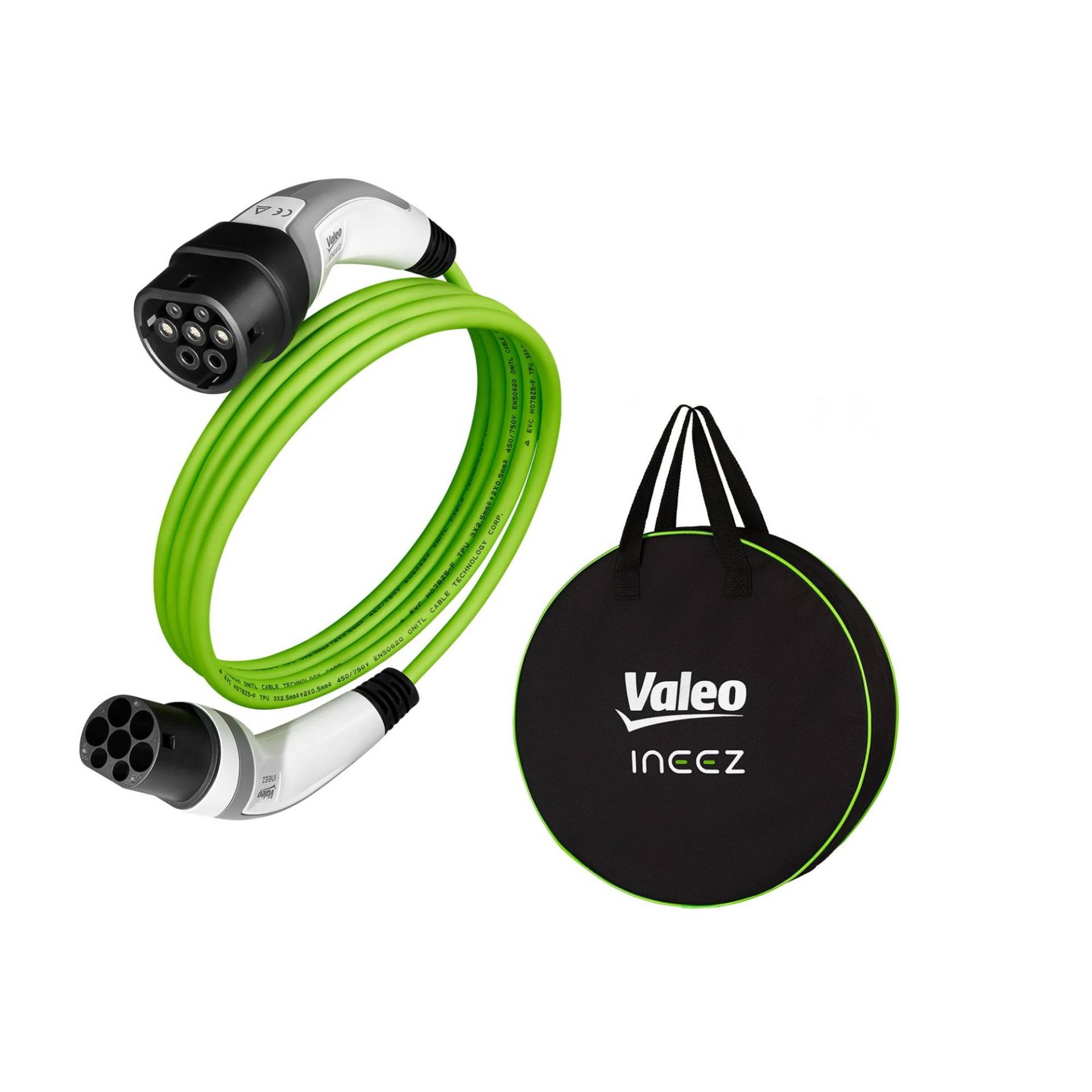 Valeo Ineez - 652108 - Ladekabel für Elektro- oder Plug-in-Hybrid-Fahrzeuge mit Transporttasche - Typ 2 auf Typ 2-3,7 kW - 10 Meter Valeo Ineez - 652108 - Ladekabel für Elektro- oder Plug-in-Hybrid-Fahrzeuge mit Transporttasche - Typ 2 auf Typ 2-3,7 kW - 10 Meter von Valeo