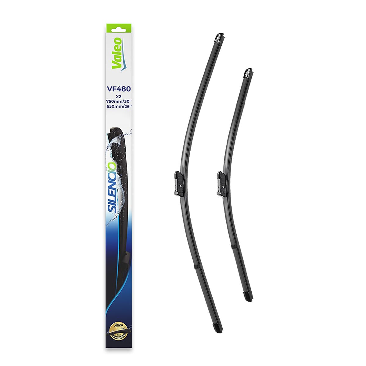 VALEO Silencio Wischer - VF480 - Leistungsstarke, hervorragende Sicht auf der Straße, einfache Montage - originale Flachblätter 750mm/650mm - Vorne - Set mit 2 Wischerblättern - 574680 VALEO Silencio Wischer - VF480 - Leistungsstarke, hervorragende Sicht auf der Straße, einfache Montage - originale Flachblätter 750mm/650mm - Vorne - Set mit 2 Wischerblättern - 574680 von Valeo