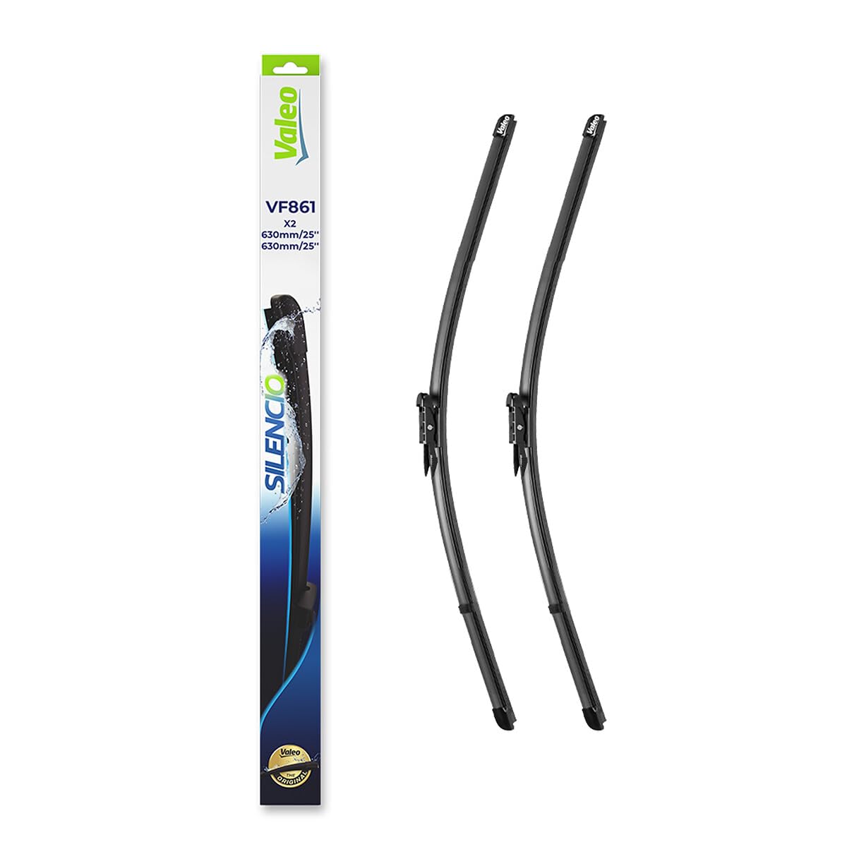 VALEO Silencio Wischer - VF861 - Leistungsstarke, hervorragende Sicht auf der Straße, einfache Montage - originale Flachblätter 630mm/630mm - Vorne - Set mit 2 Wischerblättern - 577861 VALEO Silencio Wischer - VF861 - Leistungsstarke, hervorragende Sicht auf der Straße, einfache Montage - originale Flachblätter 630mm/630mm - Vorne - Set mit 2 Wischerblättern - 577861 von VALEO