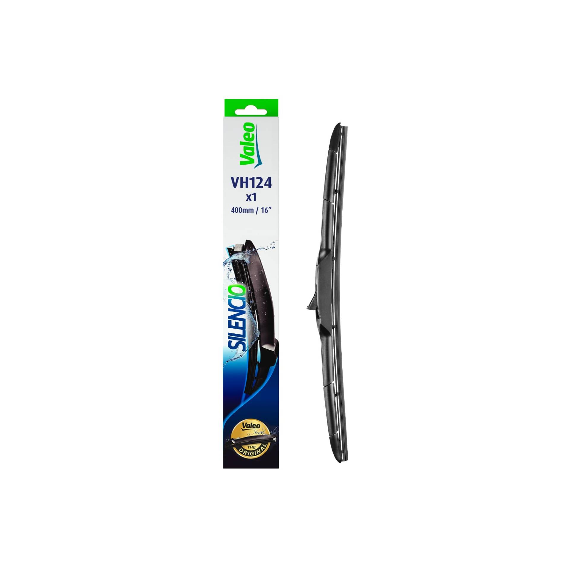VALEO Silencio Wischer - VH124 - Premium Ganzjahres-Ersatz-Hybrid-Wischblatt 400mm - Front - Beinhaltet: 1 Wischblatt - 574724 VALEO Silencio Wischer - VH124 - Premium Ganzjahres-Ersatz-Hybrid-Wischblatt 400mm - Front - Beinhaltet: 1 Wischblatt - 574724 von Valeo