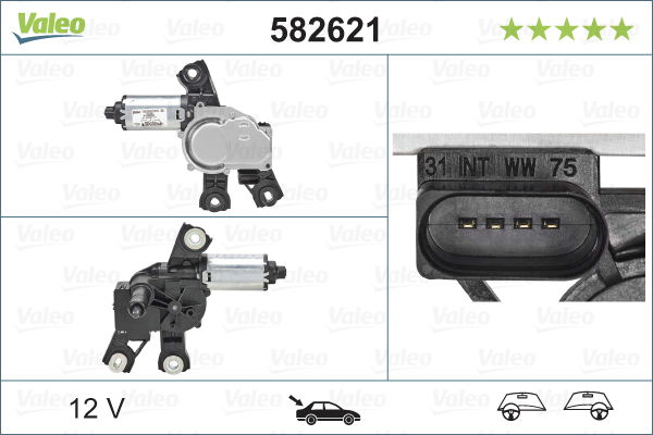 Wischermotor hinten Valeo 582621 von Valeo