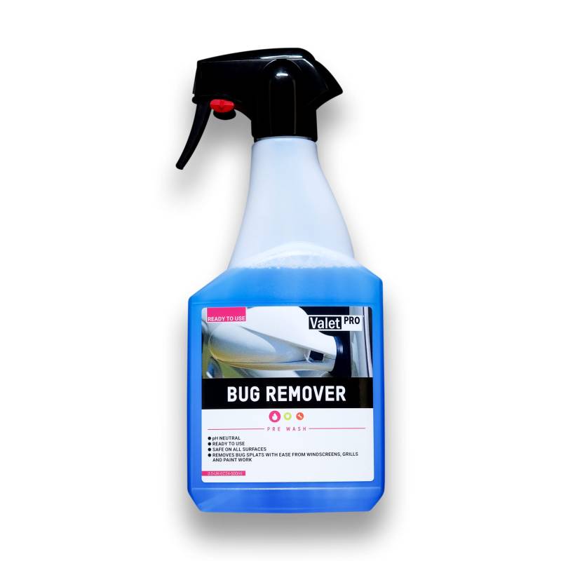 ValetPRO Insektenentferner - Bug Remover 0,5 Liter - pH Neutral, Gebrauchsfertig, sicher auf Allen Oberflächen, Leichtes Entfernen von Insekten auf Windschutzscheibe Kühlergrill und Lack von ValetPRO