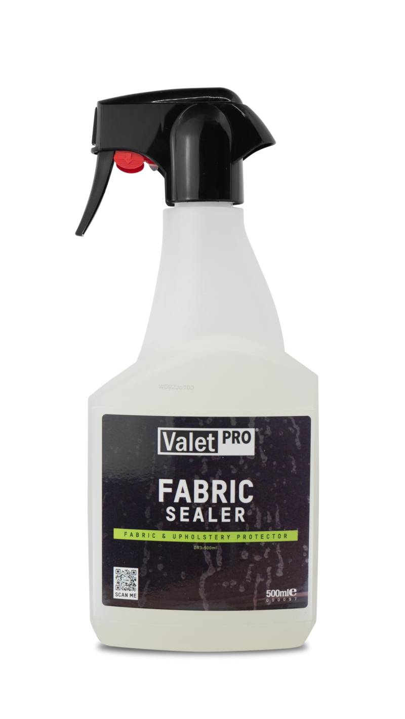 ValetPRO Fabric Sealer Stoffversiegelung, Stoff-Autoinnenschutz, schafft sofortige hydrophobe Beschichtung, um vor verschütteten Flüssigkeiten zu schützen, 0,5 Liter Sprühflasche von ValetPRO