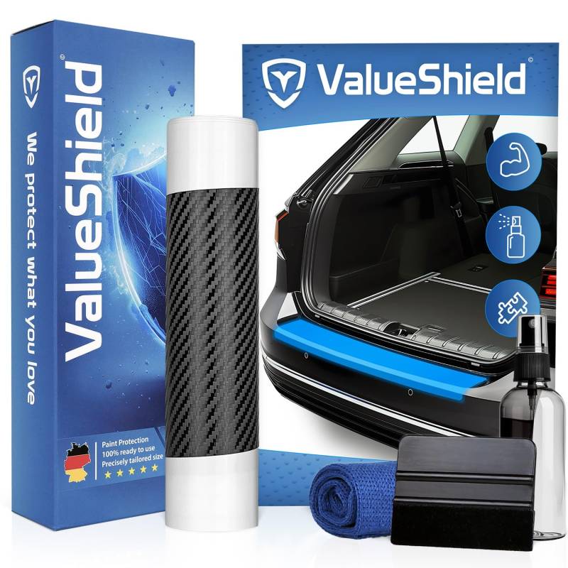 ValueShield Ladekantenschutz passend für BMW 2er U06 2021-2028 & M2 (5-Türer, Minivan): Hochleistungsfolie, Lackschutzfolie & Kratzschutz für Kofferraum, Stoßstange, Schweller | Carbon-Design von ValueShield