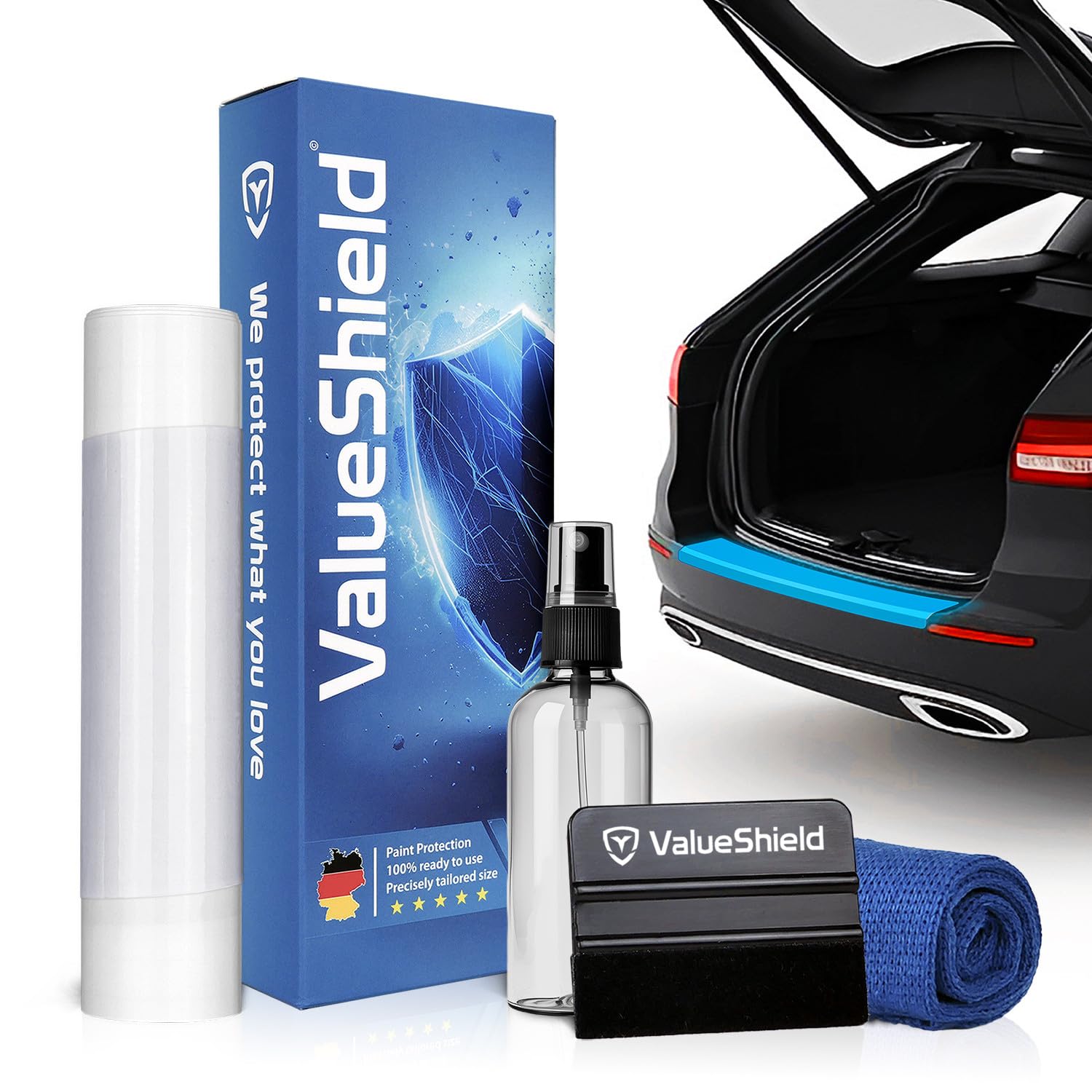 ValueShield passgenauer Ladekantenschutz passend für Porsche Cayenne Coupe 2019-2026 (5-Türer Coupe-SUV): Lackschutzfolie & Kratzschutz für Kofferraum, Stoßstange, Schweller | Transparent von ValueShield