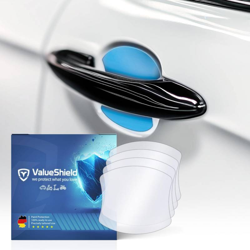 ValueShield passgenauer Türgriffmuldenschutz passend für Porsche Cayenne 9YA 2017-2023 Vorfacelift (5-Türer SUV): Hochleistungs-Lackschutzfolie & Kratzschutz für Autotürgriff | Transparent von ValueShield