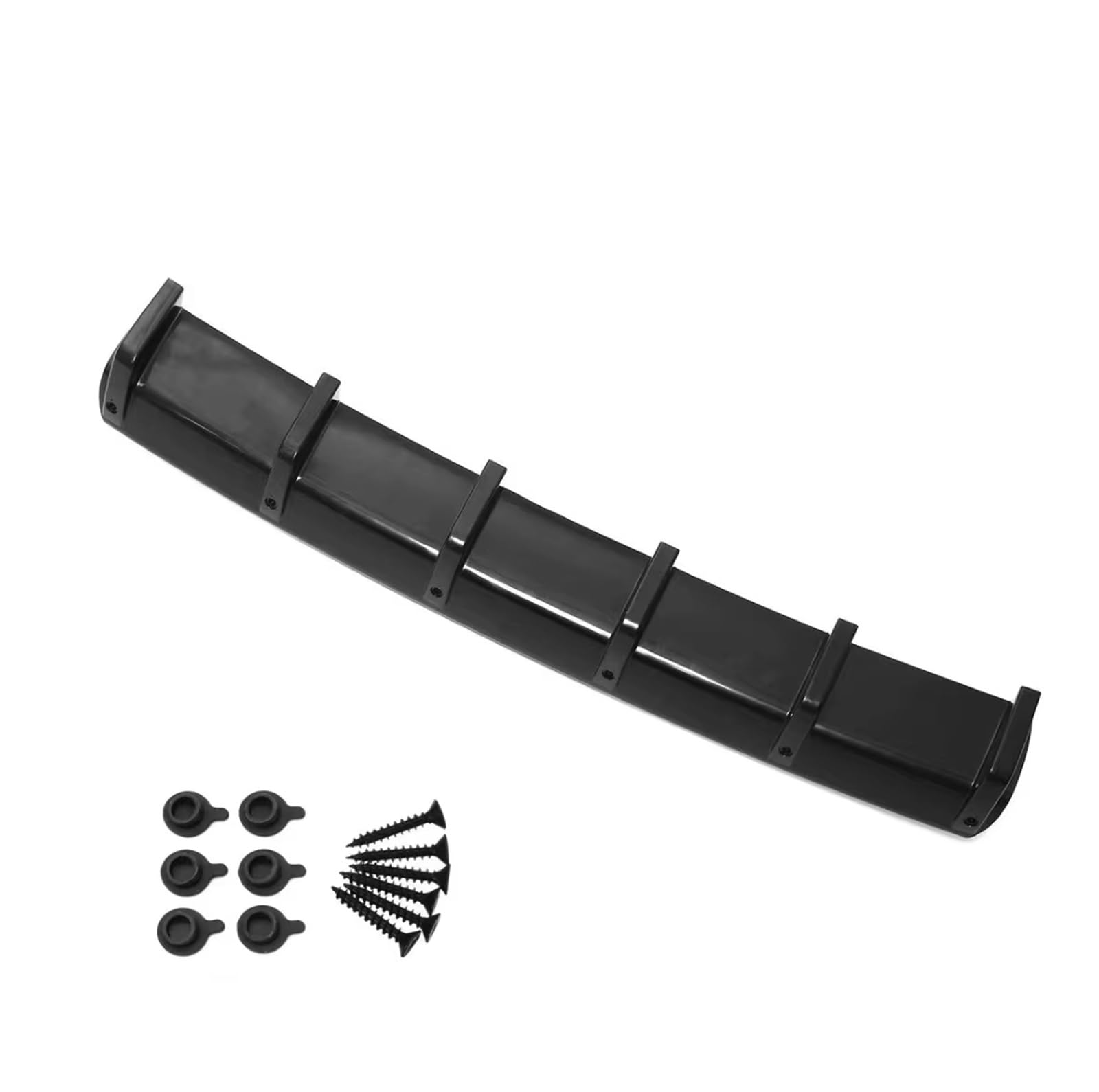 Spoiler Universal 90CM Auto Heckstoßstangenlippe Diffusor Automoble Protector 6 Fin Shark Fin Style Auto Heckstoßstangenspoiler Heckspoiler(Bright Black) von Vamhhx