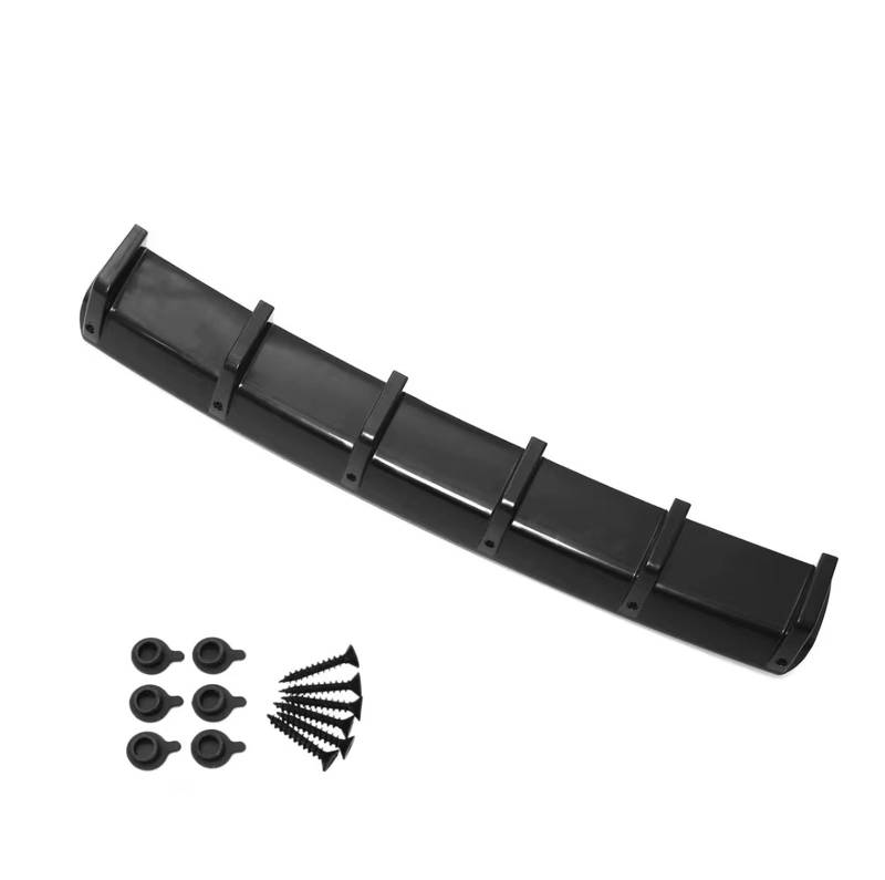 Spoiler Universal 90CM Auto Heckstoßstangenlippe Diffusor Automoble Protector 6 Fin Shark Fin Style Auto Heckstoßstangenspoiler Heckspoiler(Bright Black) von Vamhhx