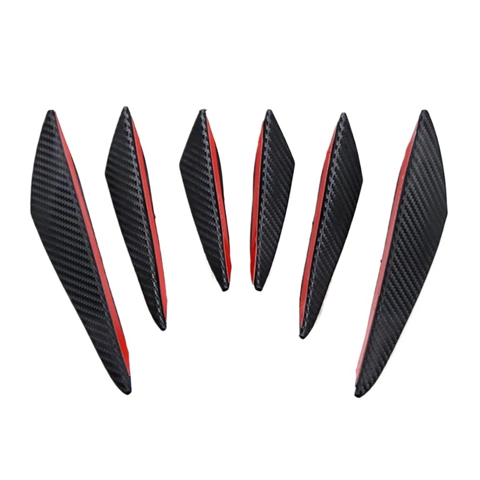 Spoiler Universal Frontstoßstangenlippe Diffusor Splitter Flossen Karosserie Spoiler Auto Tuning Canards Auto Dekoration Frontstoßstangenlippe 6-teiliges Set Heckspoiler(Carbon Fiber) von Vamhhx
