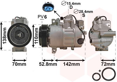 Kompressor, Klimaanlage Van Wezel 0600K415 von Van Wezel