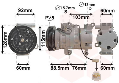 Kompressor, Klimaanlage Van Wezel 2700K251 von Van Wezel