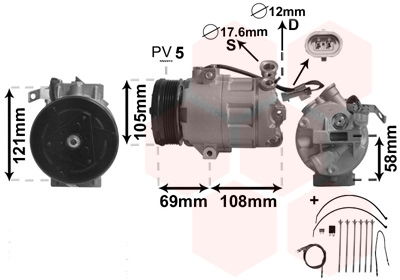 Kompressor, Klimaanlage Van Wezel 3700K427 von Van Wezel