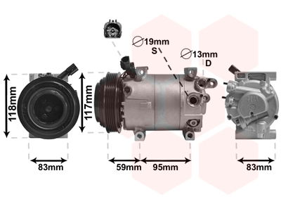 Kompressor, Klimaanlage Van Wezel 8200K323 von Van Wezel