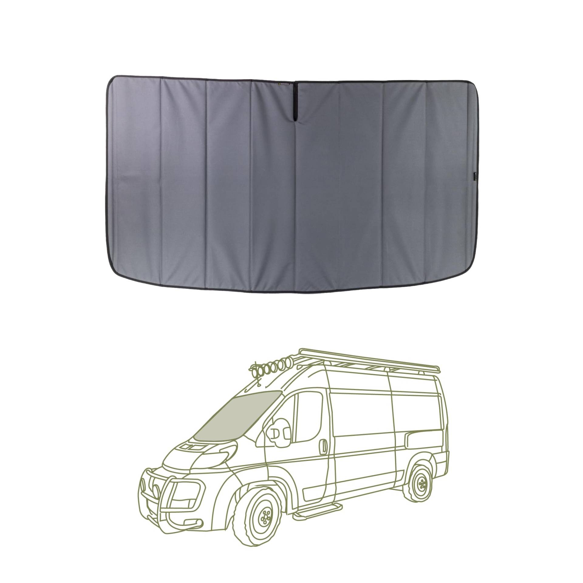 VanEssential Insulated Blackout Front Windshield Cover Designed for RAM Promaster Van Years 2014 to Current Model - Charcoal Gray VanEssential Insulated Blackout Front Windshield Cover Designed for RAM Promaster Van Years 2014 to Current Model - Charcoal Gray von VanEssential