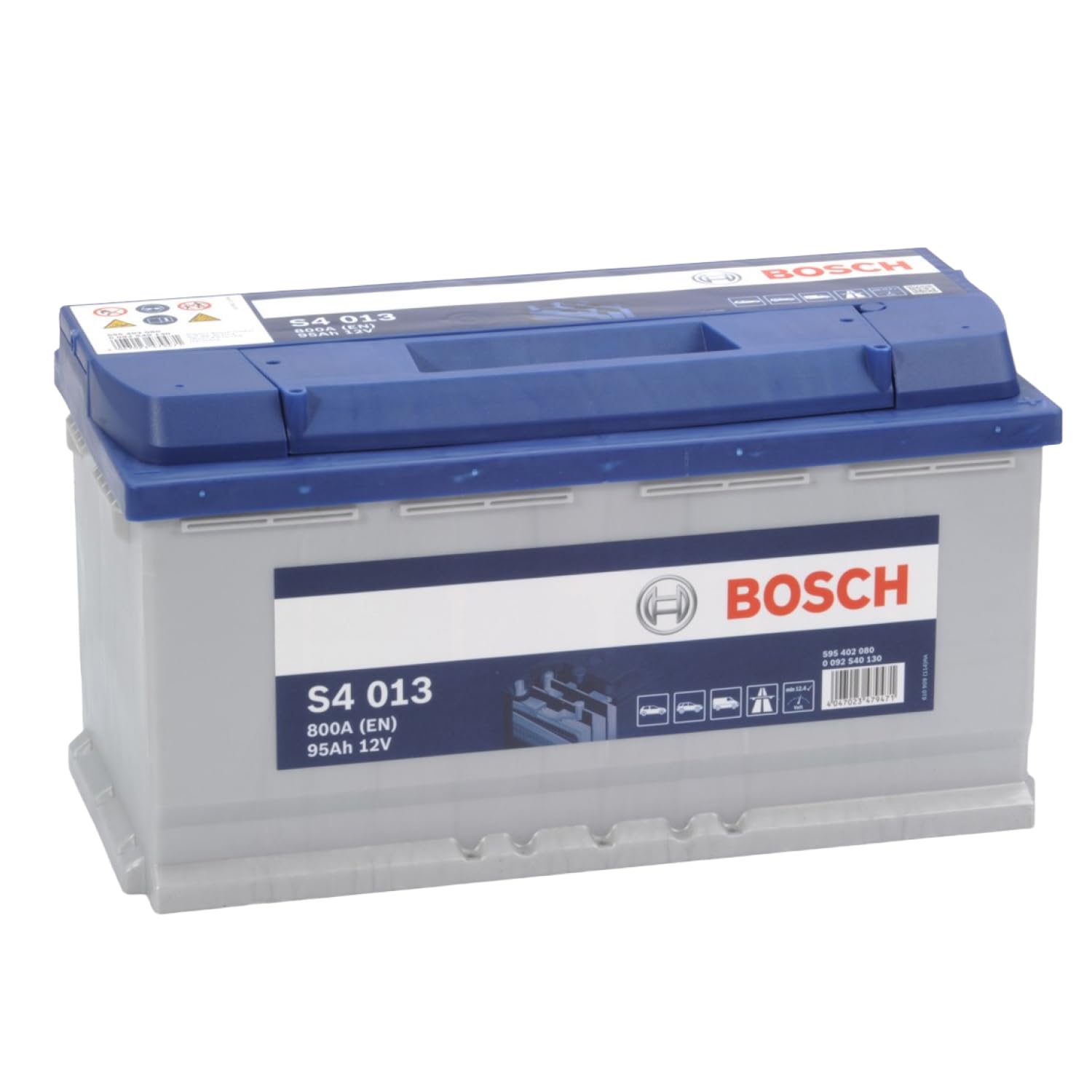 Bosch S4 013 Autobatterie 95 Ah - 800 A - 12 V, Blei-Säure-Batterie für Fahrzeuge ohne Start-Stopp-Automatik - Polarität: links - rechts +, 354 x 175 x 190 mm Bosch S4 013 Autobatterie 95 Ah - 800 A - 12 V, Blei-Säure-Batterie für Fahrzeuge ohne Start-Stopp-Automatik - Polarität: links - rechts +, 354 x 175 x 190 mm von Bosch Automotive