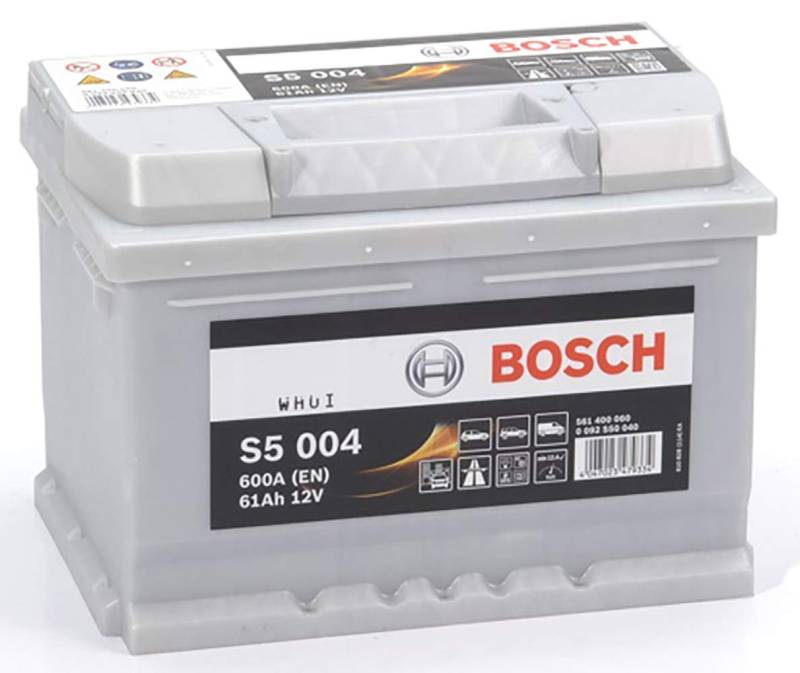 Bosch S5004 - Autobatterie - 61A/h - 600A - Blei-Säure-Technologie - für Fahrzeuge ohne Start-Stopp-System von Bosch Automotive