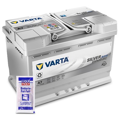 Varta Batterie 70Ah E39 (A7) Silver Dynamic AGM xEV + 10g Pol-Fett [Hersteller-Nr. 570901076D852] für Ac, Alfa Romeo, Alpina, Artega, Aston Martin, Au von Varta