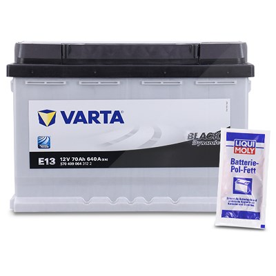 Varta Starterbatterie BLACK dynamic 70 Ah 640 A E13+10g Pol-Fett für Alfa Romeo, Alpina, Aro, Bertone, Bitter, Chevrolet, Chrysler, Citroën, Fiat, Jag von Varta