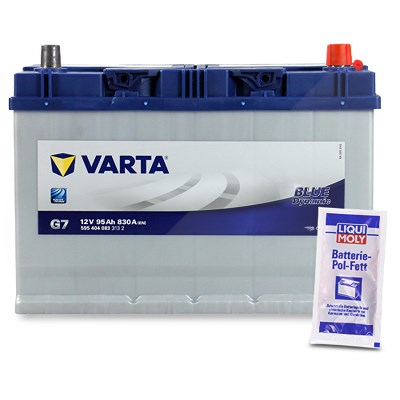 Varta Starterbatterie BLUE dynamic 95 Ah 830 A G7+ 10g LIQUI MOLY Batte für Alfa Romeo, Citroën, Daihatsu, Hyundai, Isuzu, Jeep, Kia, Lexus, Mazda, Me von Varta