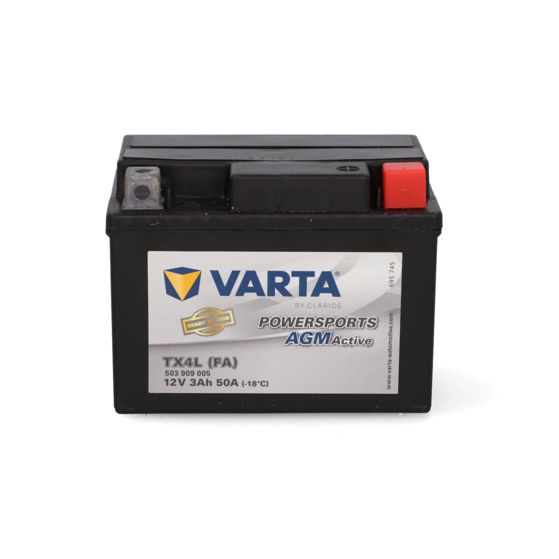 VARTA Motorradbatterie 3 Ah / 50 A Powersports Active AGM - lange Lebensdauer, vorgeladen, wartungsfrei, geeignet für Motorräder, Motorroller, Quads, Jetskis und Schneemobile, schwarz VARTA Motorradbatterie 3 Ah / 50 A Powersports Active AGM - lange Lebensdauer, vorgeladen, wartungsfrei, geeignet für Motorräder, Motorroller, Quads, Jetskis und Schneemobile, schwarz von Varta