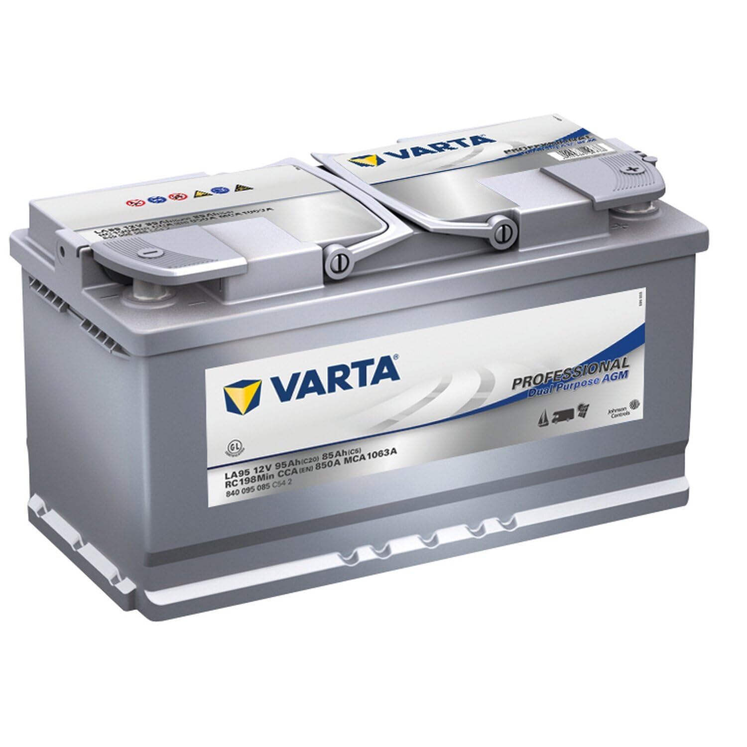 VARTA Professional Dual Purpose AGM Batterie für Caravans, Wohnmobile & Boote – 12V 95Ah 850A (LA 95) – Versorgerbatterie & Starterbatterie in einem von Varta