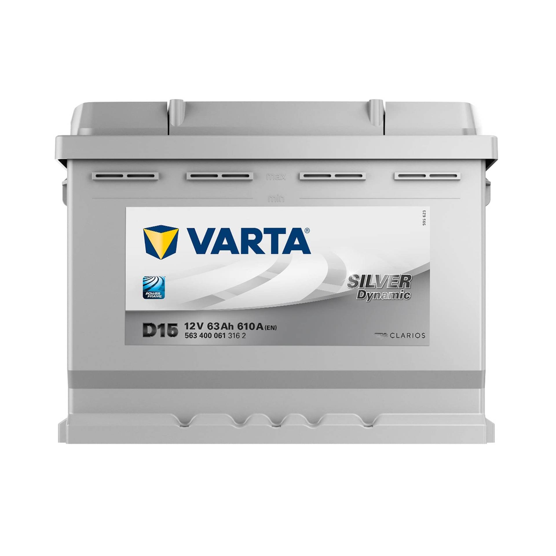 Varta Silver Dynamic 563 400 061 Autobatterien, D15, 12 V, 63 Ah, 610 A von Varta