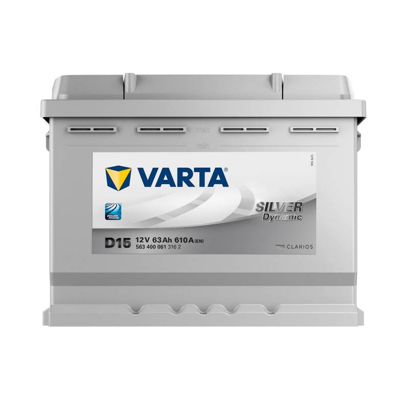 VARTA Silver Dynamic D15 Autobatterie, 563 400 061, 12 V, 63 Ah, 610 A von Varta
