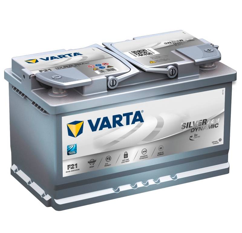 Varta F21 Anlasser Batterie, 12V, 80Ah, 18.7cm x 13.6cm x 11cm von VARTA