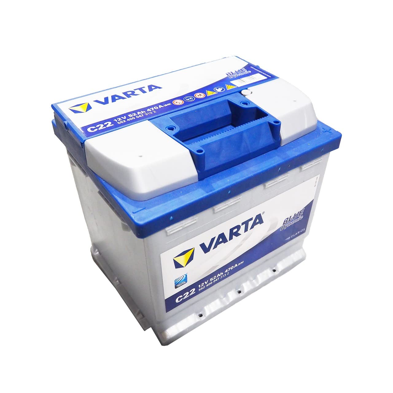Varta Blue Dynamic 5524000473132 Autobatterien, C22, 12 V, 52 Ah, 470 A, mit PKW von Varta