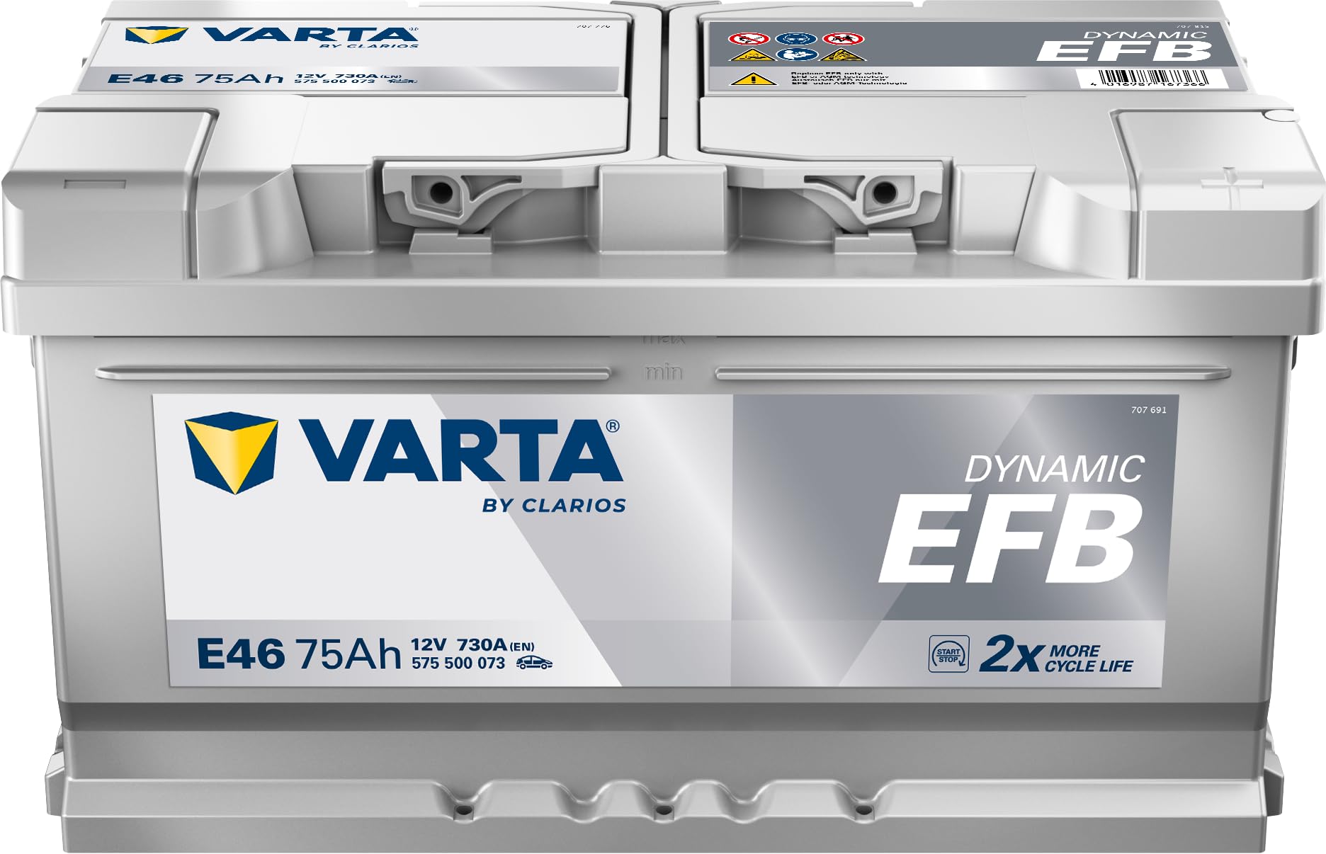 Varta 575500073D842 Autobatterien Blue Dynamic EFB 12 V 75 mAh 730 A von Varta