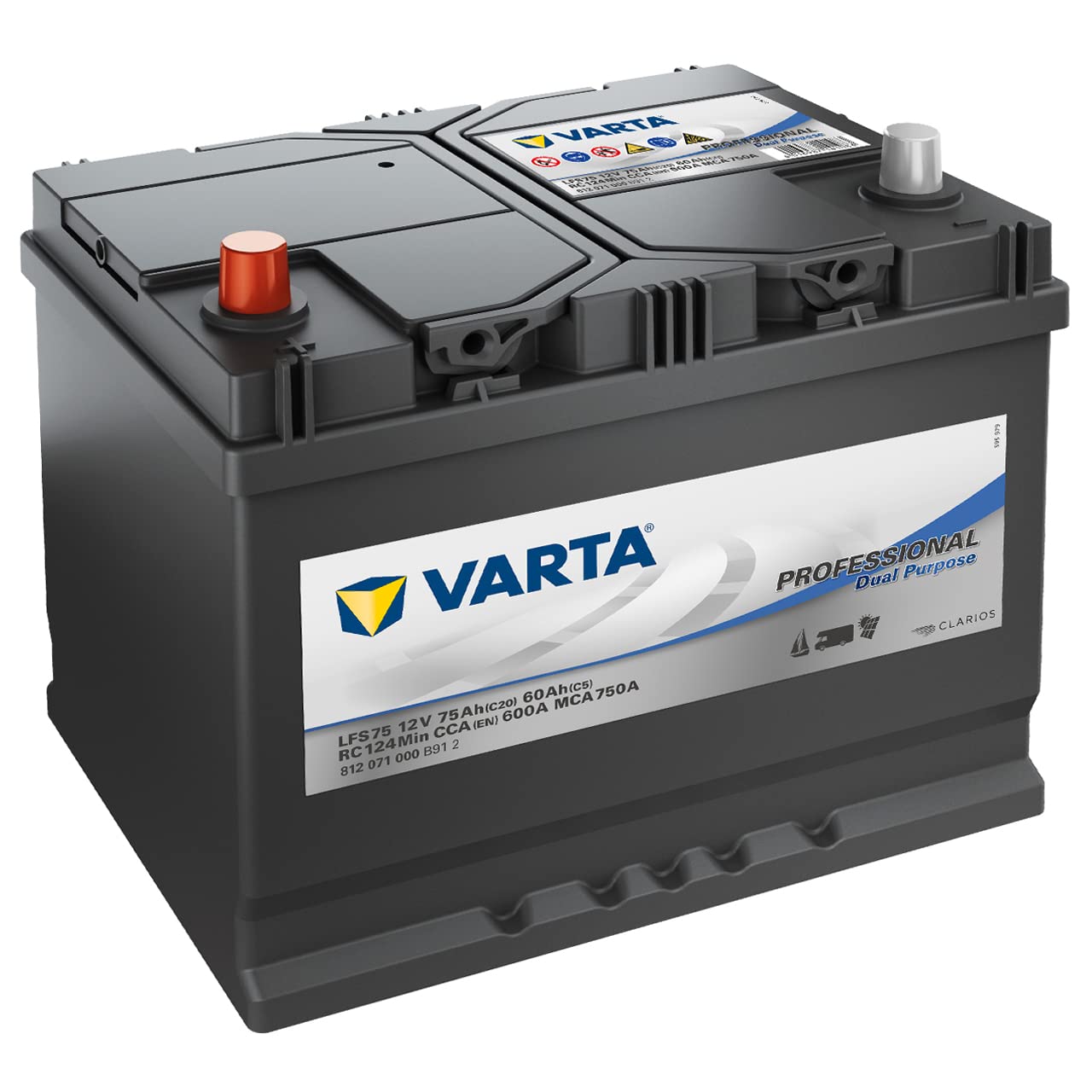 Varta 812071000B912 Starterbatterie in Spezial Transportverpackung und Auslaufschutz Stopfen (Preis inkl. EUR 7,50 Pfand) von Varta