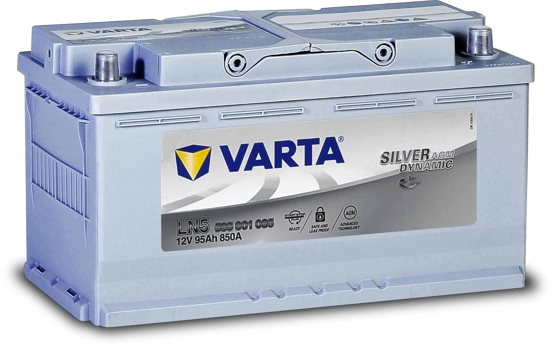 Varta A5 Silver Dynamic AGM 595901085D852 Autobatterie 12V 95Ah /850A,weiß, mit PKW von Varta