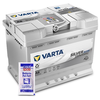 Varta Batterie 60Ah D52 (A8) Silver Dynamic AGM xEV + 10g Pol-Fett [Hersteller-Nr. 560901068D852] für Abarth, Alfa Romeo, Alpina, Audi, BMW, Chevrolet von Varta