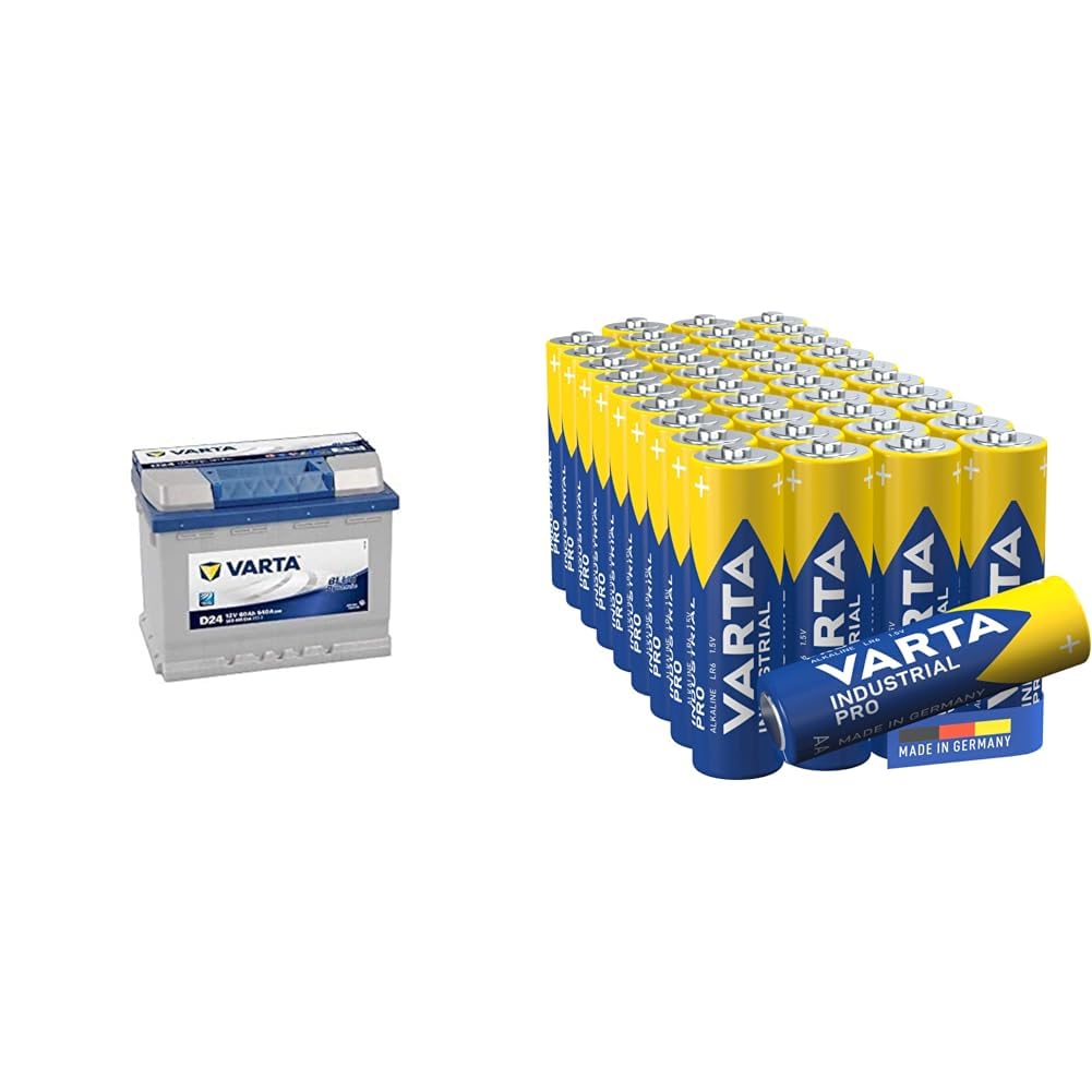 Varta D24 Blue Dynamic Starterbatterie für Passenger Car & Batterien AA, Industrial Pro, Alkaline Batterie, 1,5V Varta D24 Blue Dynamic Starterbatterie für Passenger Car & Batterien AA, Industrial Pro, Alkaline Batterie, 1,5V von Varta
